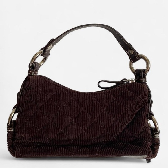 SOLDVintage Y2K brown corduroy shoulder bagSOLD - Picture 2 of 8